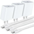 thumbnail image 1 of USB C Block,HAOANO 3PACK 20W PD Type C Wall Charger Block USB Charger Adapter Plug USB C Brick Power Delivery Android Fast Charger Block Phone Charger with 3PACK Usbc Charging Cable 6ft, 1 of 9