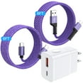 thumbnail image 1 of USB C Block, Type C Charger with 2Pack 6FT Hootek Charging Cable Dual Port USB C Wall Charger Type C Cable USB C to C Charging Cables USB C Brick Compatible with iPhone 15 Samsung, Purple, 1 of 7