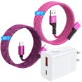 thumbnail image 1 of USB C Block, Type C Charger with 2Pack 6FT Hootek Charging Cable Dual Port USB C Wall Charger Type C Cable USB C to C Charging Cables USB C Brick Compatible with iPhone 15 Samsung, Pink, 1 of 7