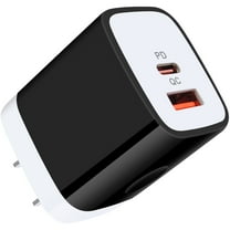 USB C Block,USB C Charger Block FiveBox 20W PD Android Type C Charger Block,iPhone Charger,QC3.0 Dual USB C Wall Charger Plug Power Adapter USB C Brick Fast Charging Block Type C Block,Black