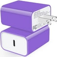 thumbnail image 1 of USB C Block,USB C Wall Charger Block,2PACK AILKIN PD 20W Type C Block Charger Fast Charging Charger Plug Power Adapter USB C Brick Cube For Android Fast Charger Block,Purple, 1 of 5