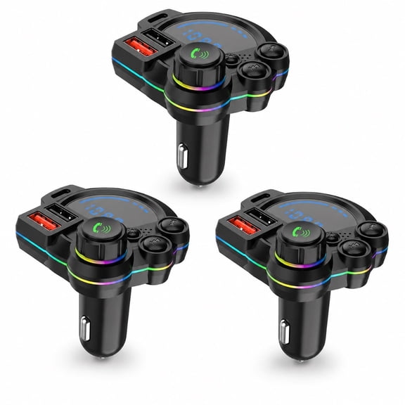 USB-C Bluetooth 5.4 Car Adapter FM Transmitter with Fast Charging and Hands-Free Calling for 12V-24V Vehicles