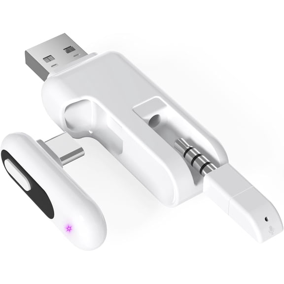 USB-C Bluetooth Adapter for PS5, 2-in-1 USB-A Bluetooth Audio Adapter for PS4 with aptX-Adaptive & Low Latency, Wireless Audio Transmitter to Connect Bluetooth Headphones & Earbuds