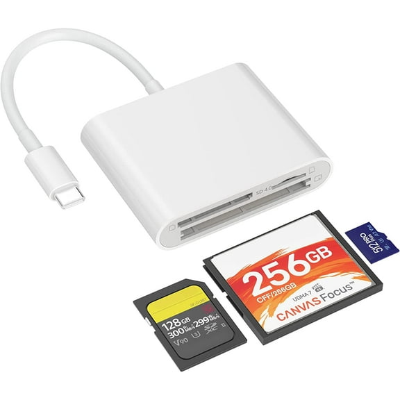 USB C CF/SD 4.0/MicroSD Card Reader,Tiansong 3 in 1 USB 3.0 CF SD TF Memory Card Adapter 5Gbps Read Write Simultaneously for UHS-II SD CF RS MMC with iPad Pro MacBook Air/Pro Android OTG Tablet/Phone
