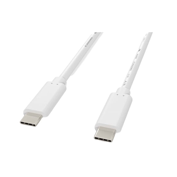 USB-C Cable 1 Meter, USB 3.1 Fast Charging and Data Transfer, 100W Power Delivery, Compatible with Smartphones, Tablets, Laptops, and Other USB-C Devices - White