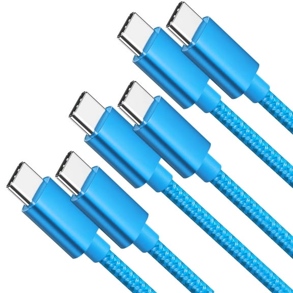 USB C Cable 10FT 3-Pack USB to Type C Cable 3A Fast Charger Compatible with Samsung Galaxy A10e A20 A50 A51 A71, S20 S10 S9 S8 Plus S10E, Note 20 10 9 8, LG, Moto and More (Blue)