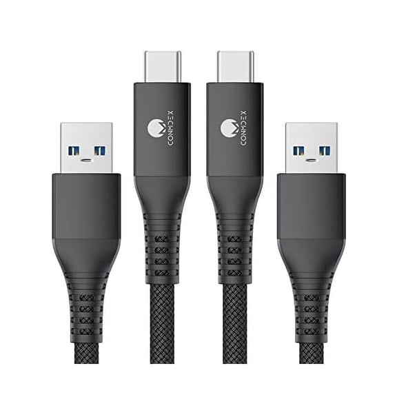 USB C Cable 10Gbps [6ft, 2-Pack] USB 3.1 Gen 2 USB A to USB C Android Auto Cable, 3A Type C Charger Fast Charging Data Transfer Cord for iPhone 17 Pro Max Samsung Galaxy S25, Black