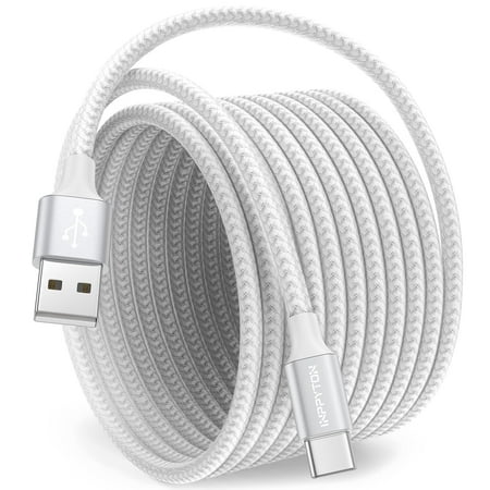 USB C Cable 10ft, Long USB A to USB C Cable Fast Charging, USB to USB C Charger Cord Braided Compatible with 17/17 Pro/17 Pro Max/Air/16/16 Plus/16 Pro/16 Pro Max, iPhone 15 SeriesMacBook Air, White
