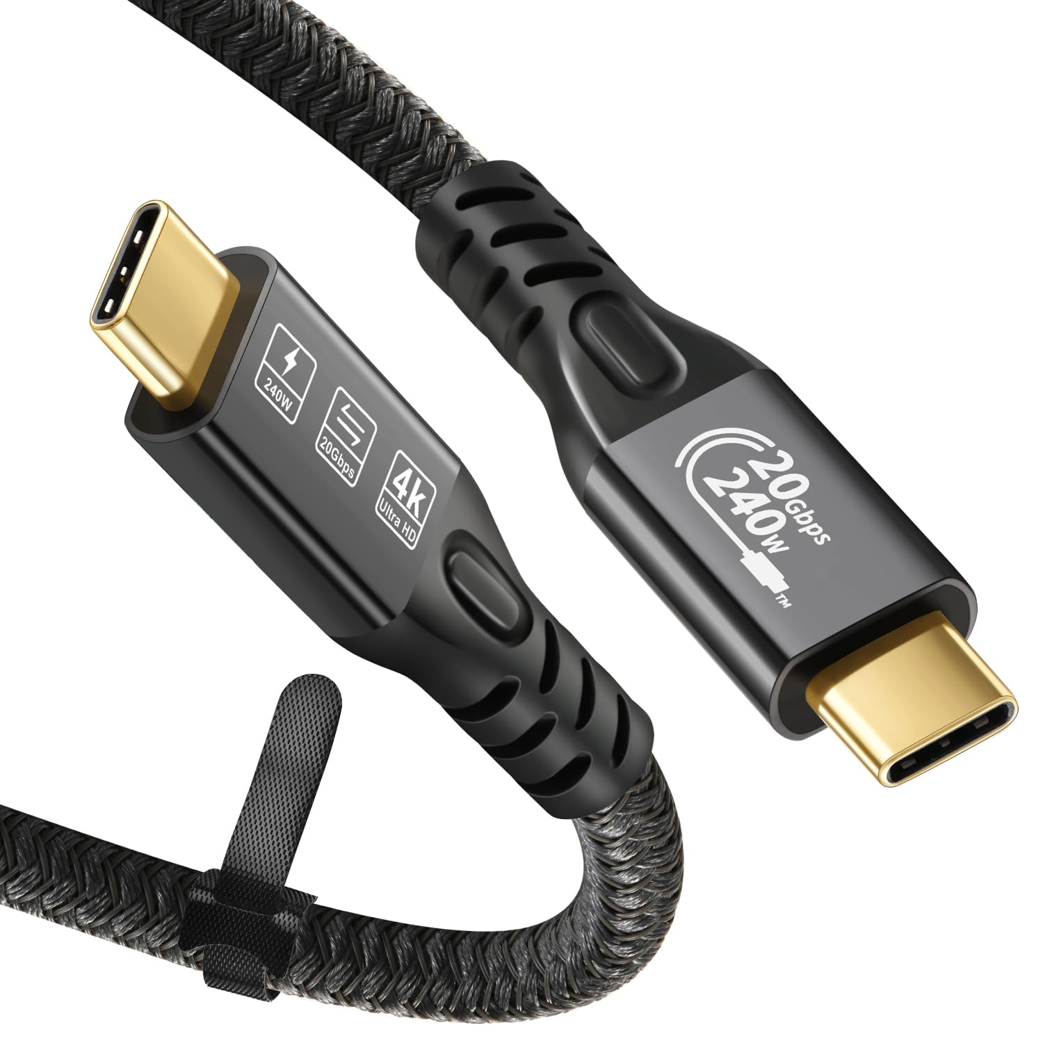 USB C to USB C Cable 240W 20Gbps 10ft, USB C 3.2 Gen 2x2 Cable, 4K60Hz