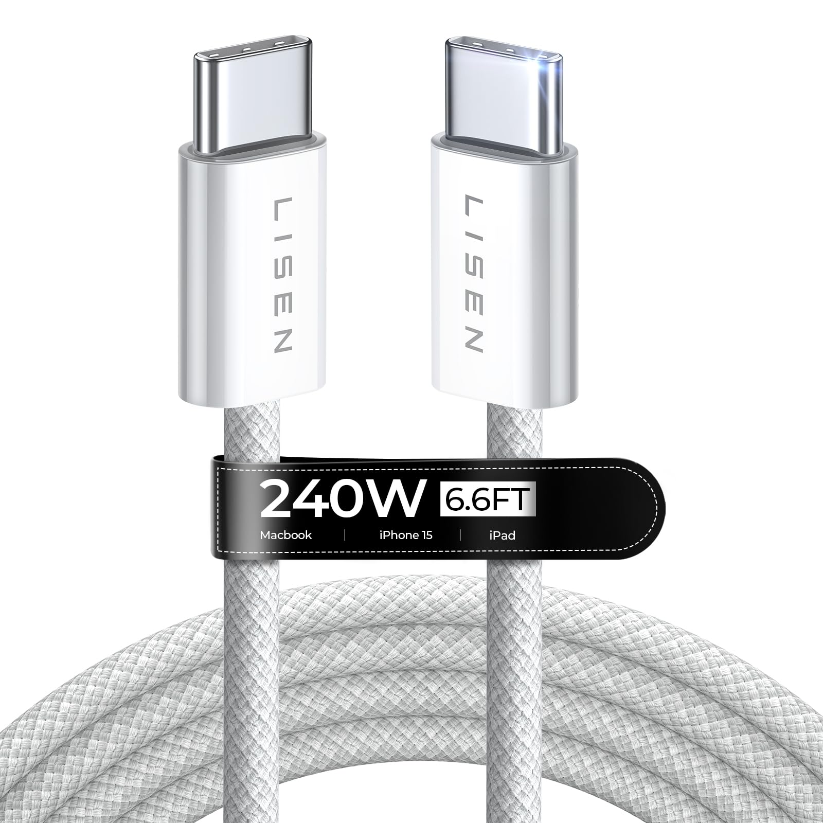 USB C to USB C Cable [240W,6.6FT] Type C Fast Charging Cord, iPad