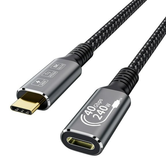 USB C Cable 240W Fast Charging USB C Male To Female 40Gbps Data Transfer Supports 8K@60HZ Display Data Cable for Phone