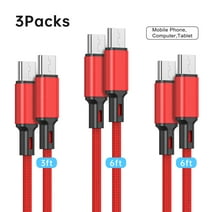 USB C to USB C Cable [3/6/6 FT, 3Pack], Fast Charging USB Type C Charger Cable Compatible for iPhone 15 Samsung Galaxy S22 S21 S20 S22+ Ultra 5G Note 20/10, Pixel XL -7 model & USB-C Laptop Tablet