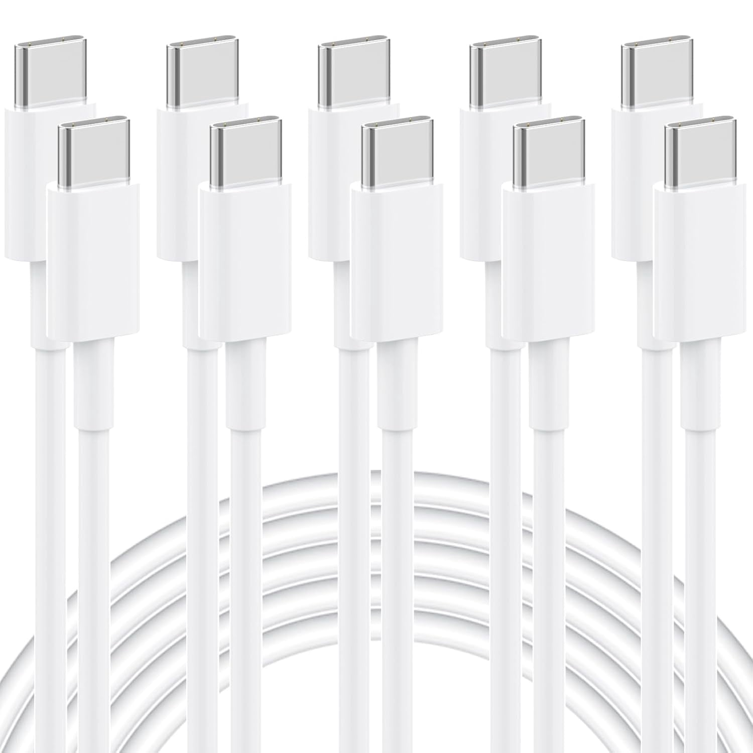 USB C to USB C Cable, 5Pack 6FT, 60W Fast Charging Power Delivery for