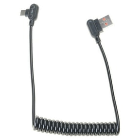 USB C Cable 6A Fast Charging Reversible Coiled Cord Angled Connectors strong Short Spring Mobile Charging Cord 1/2m