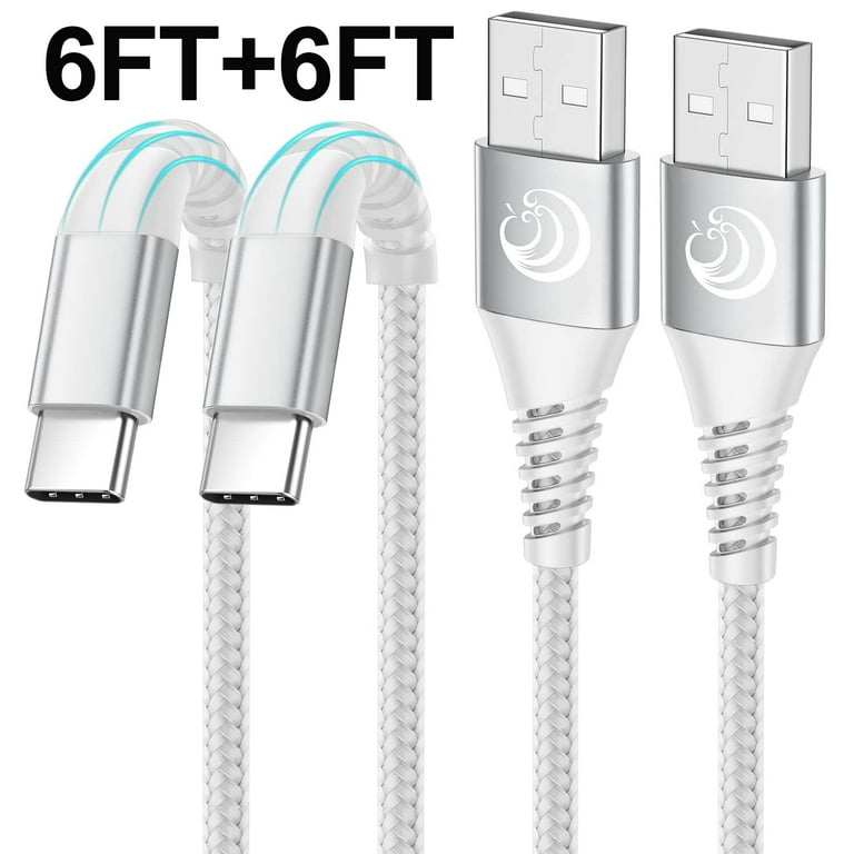 USB Type C Cable,USB A to USB C 3A Fast Charging (3.3ft 2-Pack) Braided  Charge Cord Compatible with Samsung Galaxy S10 S9 S8 Plus,Note 9 8,A11 A20