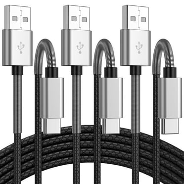 USB C Cable 6FT 3-Pack USB to C 3A Fast Charger Cable Compatible with Samsung Galaxy A10e A20 A50 A51 A71, S20 S10 S9 S8 Plus