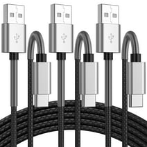 USB C Cable 6FT 3-Pack USB to C 3A Fast Charger Cable Compatible with Samsung Galaxy A10e A20 A50 A51 A71, S20 S10 S9 S8 Plus
