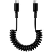 USB C Cable 6ft,USB C to USB C Cable 6ft,ABCPOW Coiled Type C Charging Cable USBC Type C Fast Charging Cord Charger Compatible with Samsung Android Charger Type C