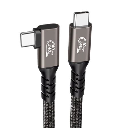 USB C Cable 90 Degree Connector 40Gbps Data Transfer&8K Display Compatibilities