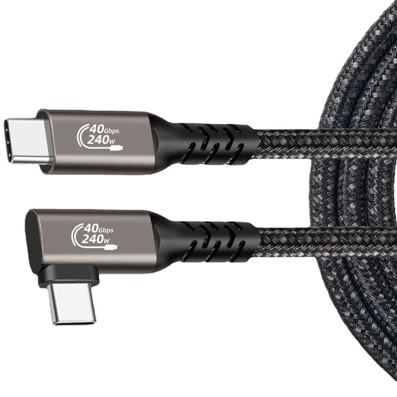 USB C Cable 90 Degree Connector 40Gbps Data Transfer&8K Display Compatibilities