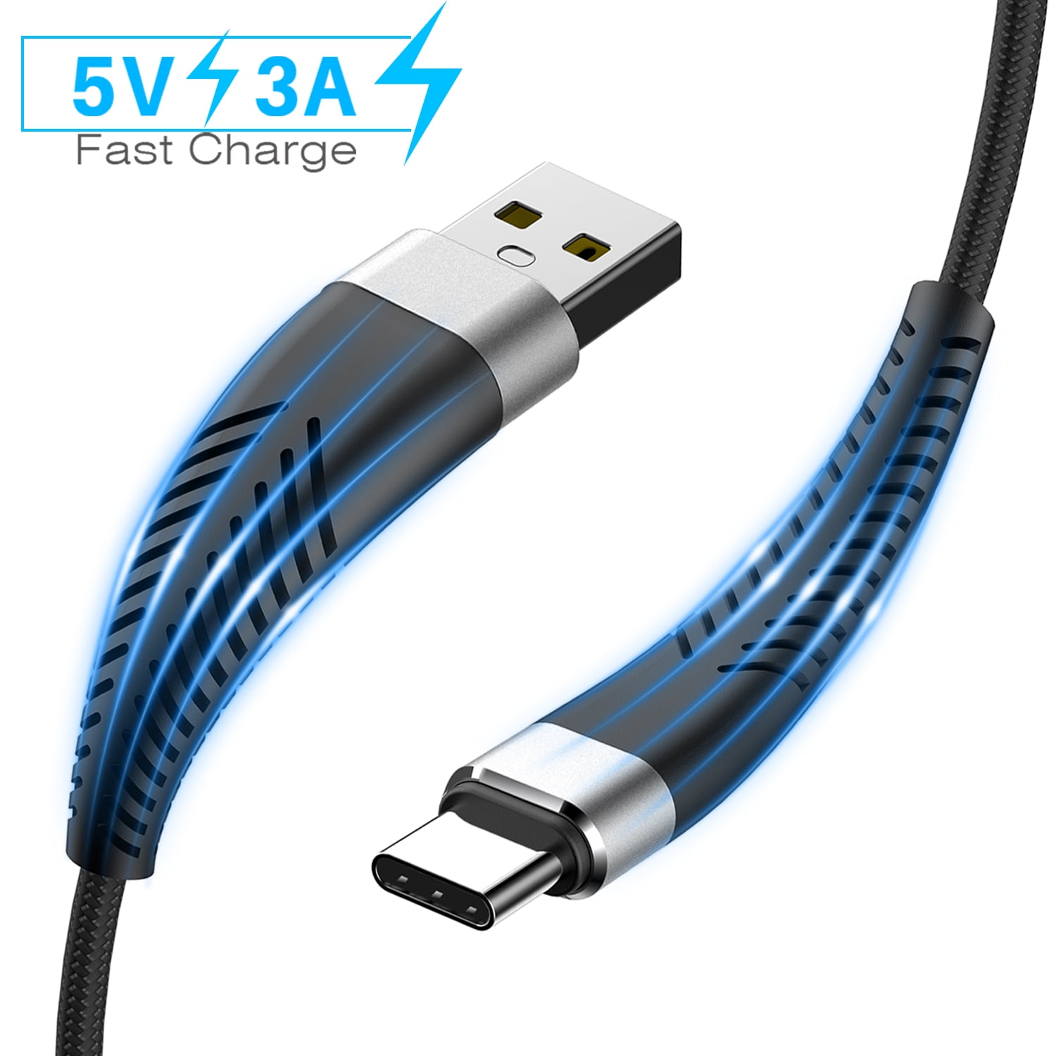 USB C Cable - Fast Charging Cable 6FT*2 Black Fishbone Compatible with ...
