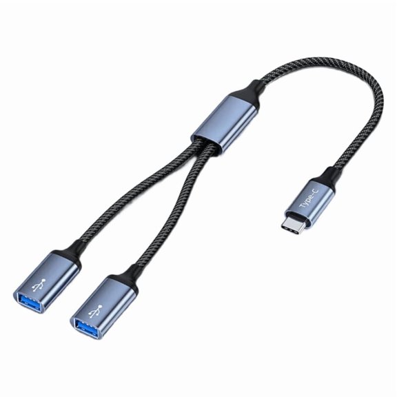 USB C Cable Simultaneous Charging And Data Transfer Splitter For Mobile Devices OTG Support
