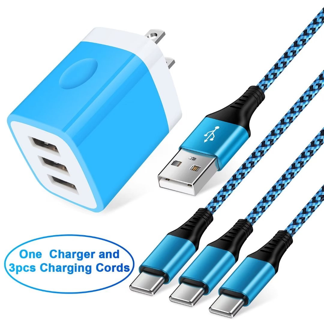3 Pack 3.3ft+6.6ft+10ft)USB Type C Cable,Nylon Braided USB C Cable 3A Fast Charger  Charging Cord Compatible Samsung Galaxy S20 20+ 20 Ultra S9 S8 / Note 9 8  Plus,LG V30 G6 G5