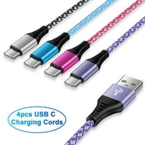USB C Cable,USB A to USB C Cables 4pack 6ft FiveBox 3A Fast Charging Cord Nylon Braided USB C Charging Cable(Purple,Rose,Blue,Black)