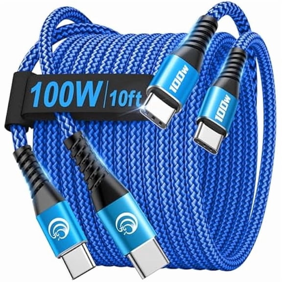Quyaojz USB C Cable, USBC Type C Fast Charging Cable Cord Blue, 10ft+10ft