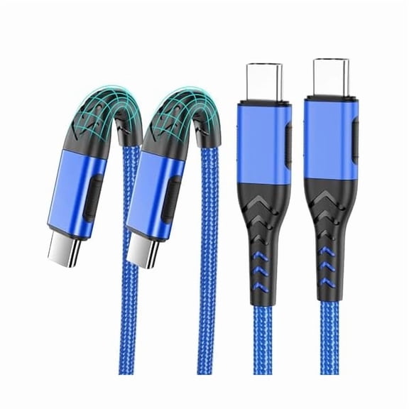 Quyaojz USB C Cable, Upgarded 2Pack 3ft Fast USB Type C Charging Cable for Android/Phone/Pad/Laptop, Type C Charger Braided USB Cable Compatible withi Phone 16/15/Pro/Plus/Max/Sam.Sung-Blue