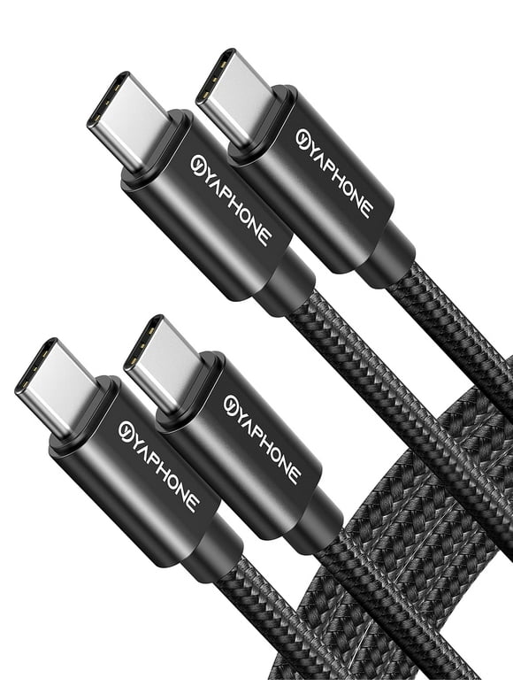 USB C Cable, YAPHONE 60W USB C to USB C Cable 2 Pack 6ft, USB Type C 2.0 PD Braided USB Charger Cord Compatible with Samsung Galaxy S21/S20/S10, MacBook Pro 2020, iPad Pro/Air, Switch
