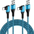 thumbnail image 1 of USB C Cables,Type C Fast Charging Cable 6ft USB C Cables 6ft-2PACK,ABCPOW Right Angle 90 Degree USB A to USB C Type C Cable High Speed Fast Charger for Android Type C Charger Phone Cord for Samsung, 1 of 5