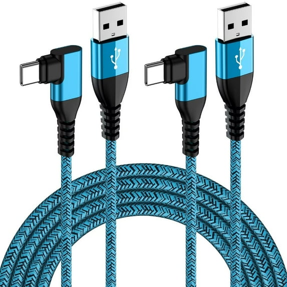 USB C Cables,Type C Fast Charging Cable 6ft USB C Cables 6ft-2PACK,ABCPOW Right Angle 90 Degree USB A to USB C Type C Cable High Speed Fast Charger for Android Type C Charger Phone Cord for Samsung
