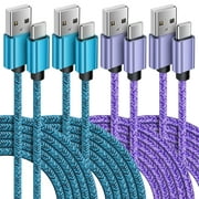 USB C Cables,Type C USB Cables 6ft-4PACK,ABCPOW USB Type C to USB a Cable Android Type C Charger Charging Cords USB-C Phone Cables