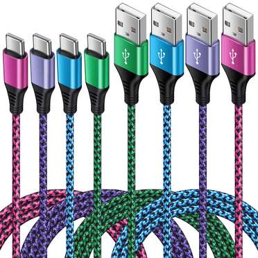 USB C Cables,Type C USB Cables 6ft-4PACK,AILKIN USB Type C to USB a Cable Android Type C Charger Fast Charging Cords USB-C Phone Cables,Multicolor