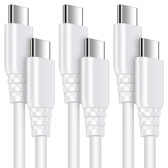 USB C Cables,USB C to USB C Cable 10ft 3 Pack FiveBox Android PD Fast USB C Charging Cord Type C Chargers Cables for Samsung(White)