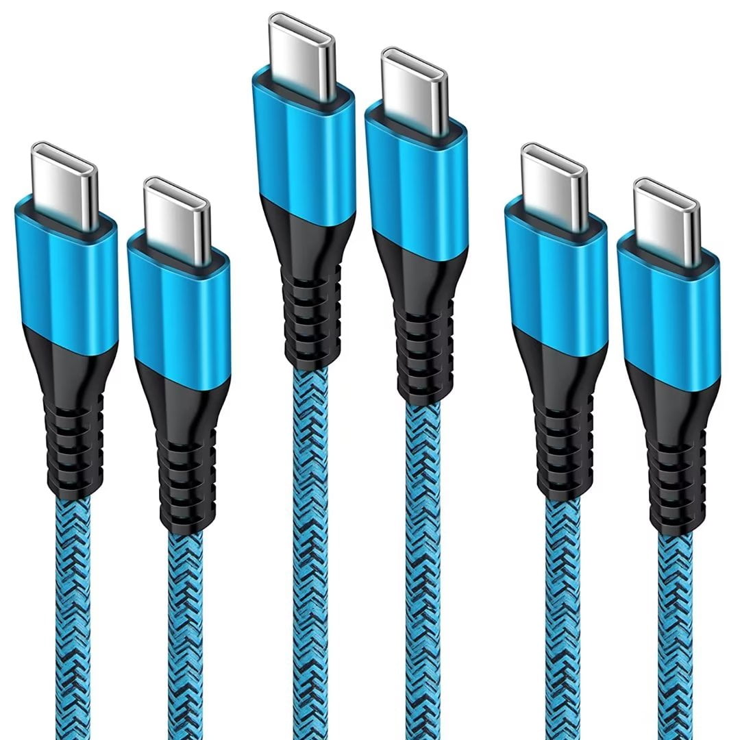 USB C Cables,USB C to USB C Cable 6ft 3 Pack FiveBox PD Fast USB Type C Charging Cord Nylon