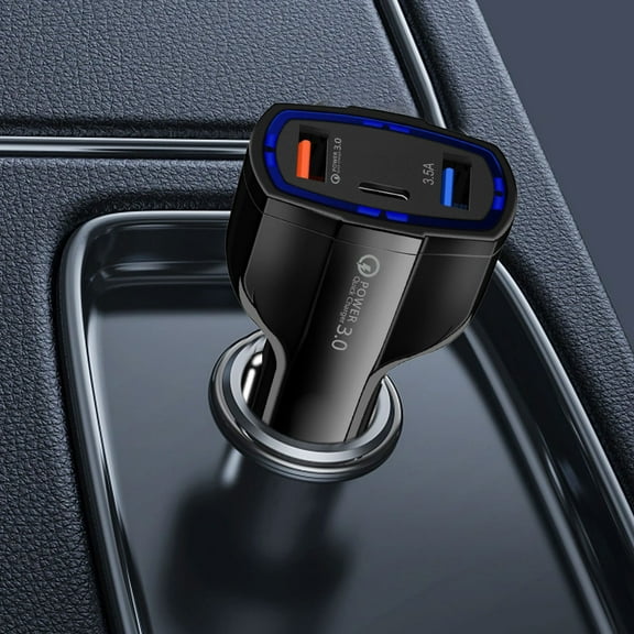 USB C Car Charger, 18W Phone Car Charger Adapter,USB Charger QC3.0 Car Phone Charger Double Export Outlet Fast Charging For All Kinds Of Phone
