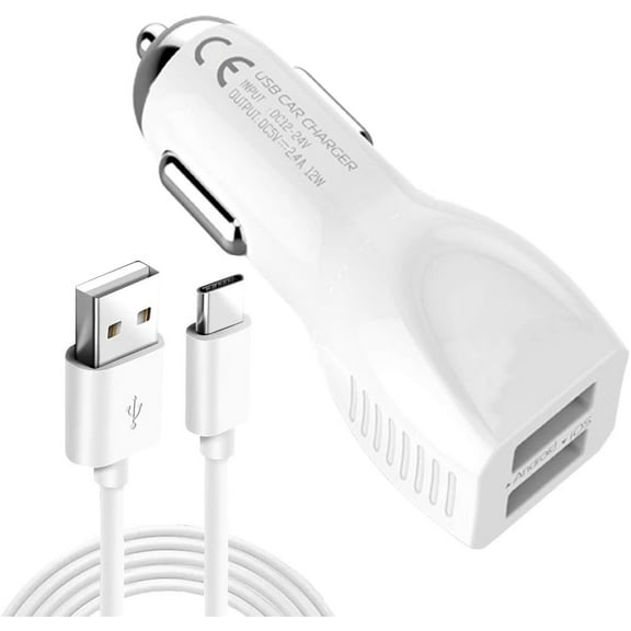USB C Car Charger, 3.4A Fast Charging Car Adapter+3ft Type C Cable for Samsung Galaxy S23 S22 S21 S20 S10 Note 20 A10E A20 A50 A51 A01 A71 A11,LG Stylo 6/5/4 G7 V60 ThinQ Moto G8 G7 Google Pixel 4 3a