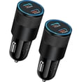 thumbnail image 1 of USB C Car Charger Adapter,AILKIN 2PACK 60W PD3.0 USB Dual Port Car Cigarette Lighter Adapter Type C Car Charger Fast Charging,Black, 1 of 5