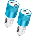 thumbnail image 1 of USB C Car Charger Adapter,AILKIN 2PACK 60W PD3.0 USB Type C Car Charger for iPhone Fast USB Dual Port Car Cigarette Lighter Socket,Blue, 1 of 5