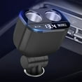 thumbnail image 1 of USB C Car Charger Adapter with Type-C Cable, Fast Charge Cigarette Lighter Splitter 2-Socket, Dual Car Cigarette Lighter Adapter with LED Voltmeter, 12V/24V Splitter for Car GPS Dash Cam Phone, 1 of 6