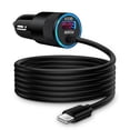 thumbnail image 1 of FiveBox 48W USB C Car Charger, Dual Port Cigarette Lighter Adapter with 3.3FT Type C Cable, Black, 1 of 7