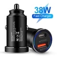 thumbnail image 1 of USB C Car Charger,Type C Car Charger Adapter 2Pack FiveBox 38W PD&QC Dual Port Fast Charging Block Cigarette Lighter Adapter Compatible with iPhone 14 13 12, Samsung Galaxy(Black), 1 of 7