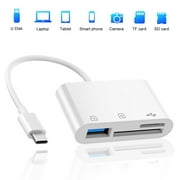 USB-C Card Reader, EEEkit 3-in-1 Micro SD Memory Card Reader, Type C to SD Card Reader Adapter 2TB Capacity for MacBook Camera Android Windows Linux and Other Type C Device