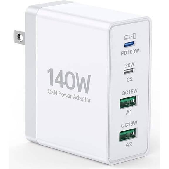 USB C Charge Block, 4 Port Wall Charger Super Fast Type C Charging Block Cube USB C Laptop Charger Adapter Compatible with MacBook Pro/Air iPhone 16/16 Pro/16 Pro Max/15/14/13/12/11 Pixel Note Galaxy