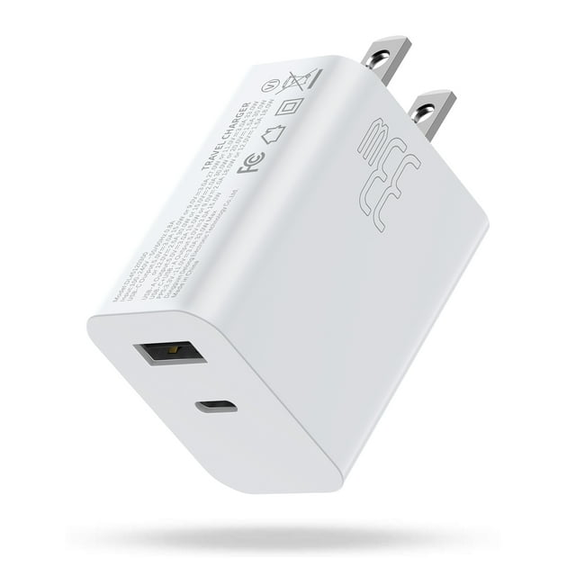 USB C Charger 2 Port QC3.0 GaN 33W Fast Charger USB C Wall Charger