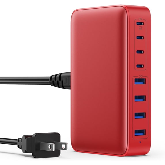 USB C Charger 200W USB C Charger Block,Upgraded -Port Fast Charging Station Hub,PD 65W Laptop Charging Adapter Compatible with MacBook Pro/Air,DELL,Steam Deck,iPhone 16/15/14,Galaxy S23/22