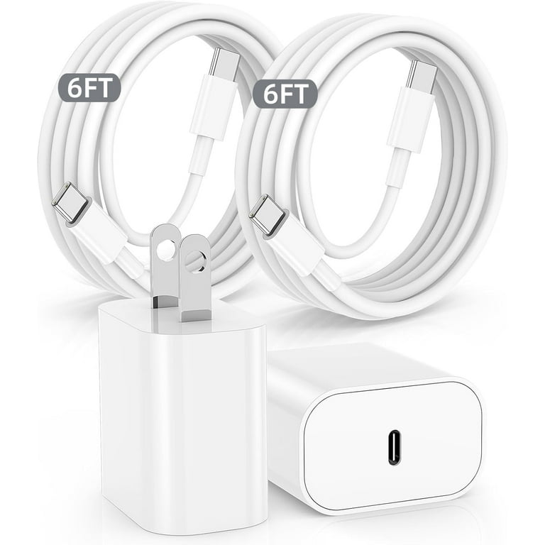 Apple iPhone 15 Charger, 20W USB C Fast Charging Block, 6ft Type C