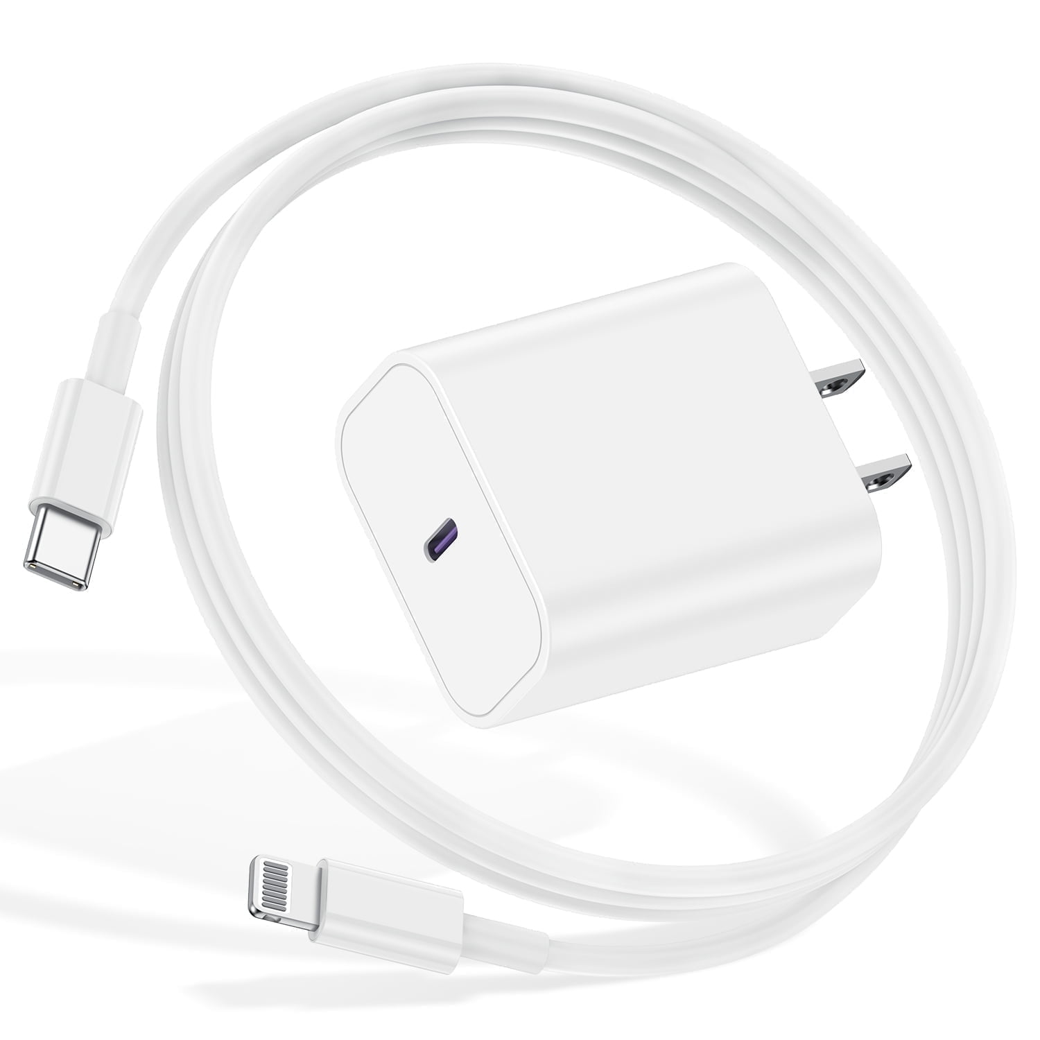 Charger for iPhone, 2 Pack USB C Quick Charger Power Supply with 2 M USB C- Ligh